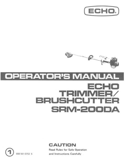 Operator's Manual MODEL SRM